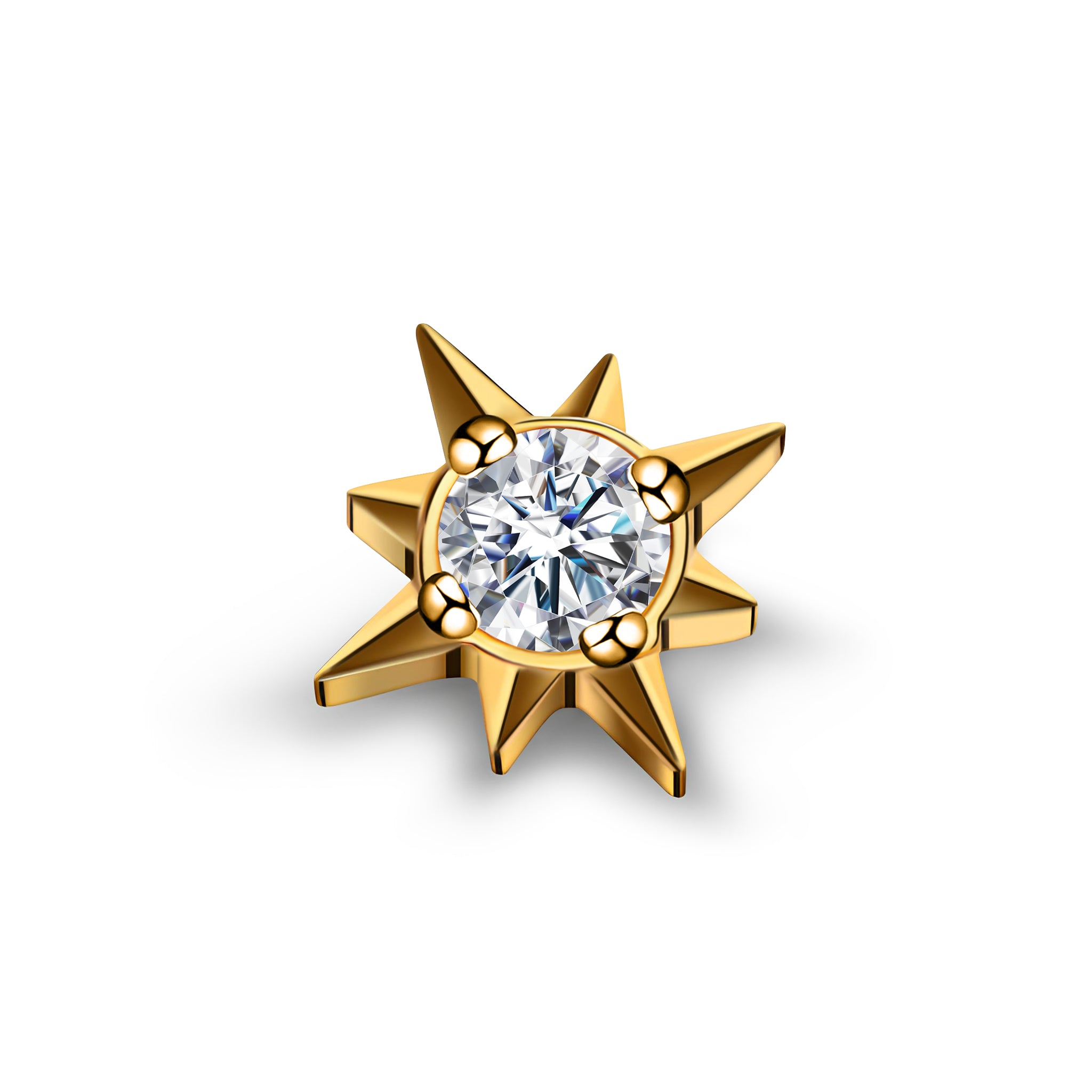 Sternförmiger Aufsatz mit Kristall – Goldfassung