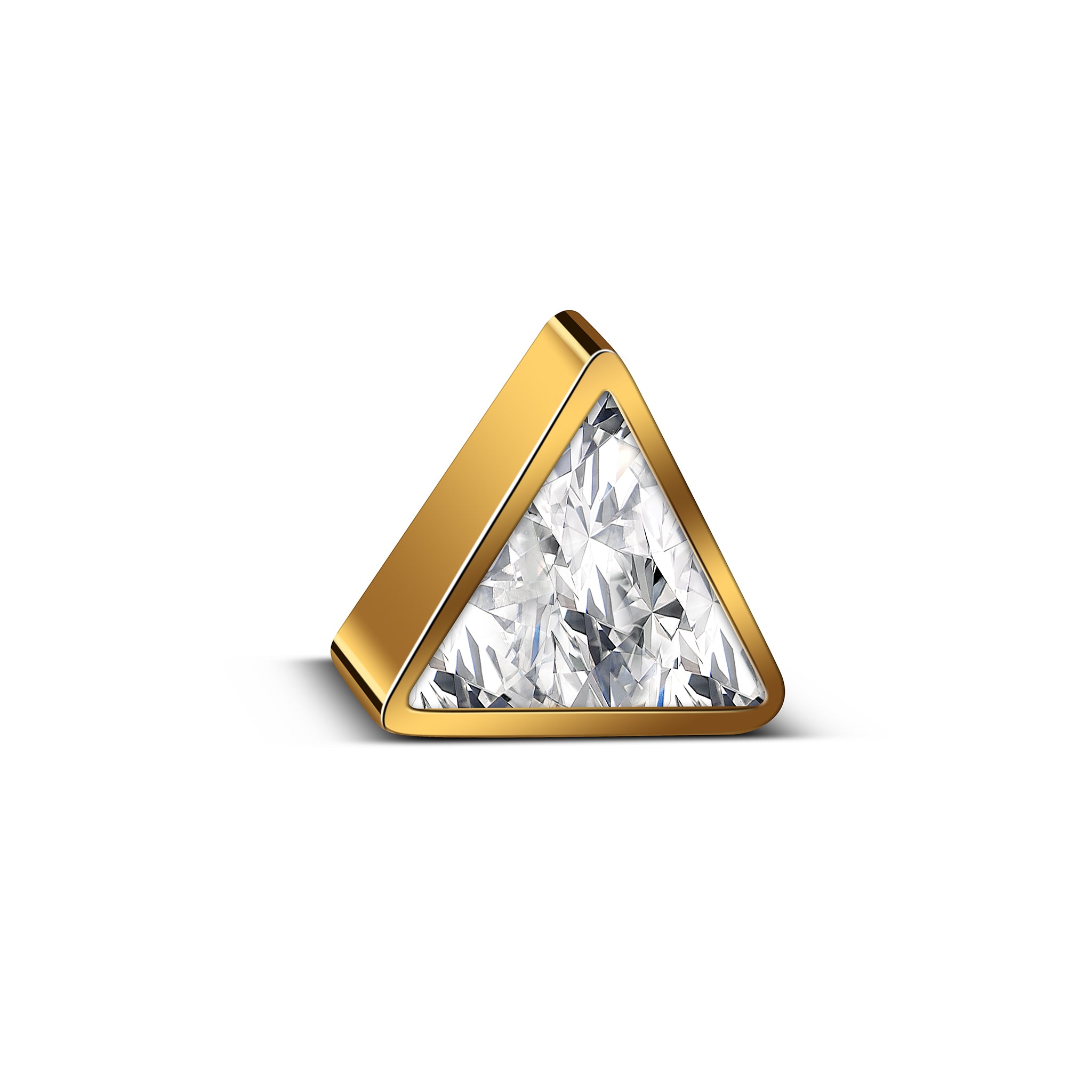 Dreieckiger Kristallaufsatz – Goldfassung
