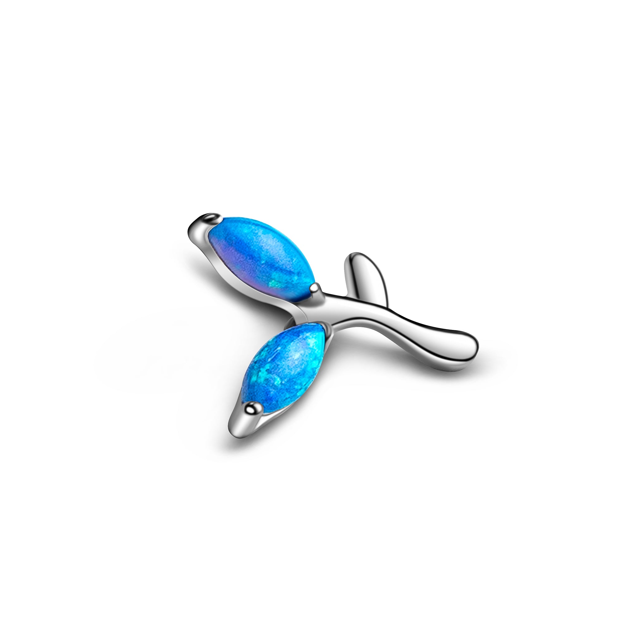 Aufsatz mit zwei blauen Opalen – Silberfassung