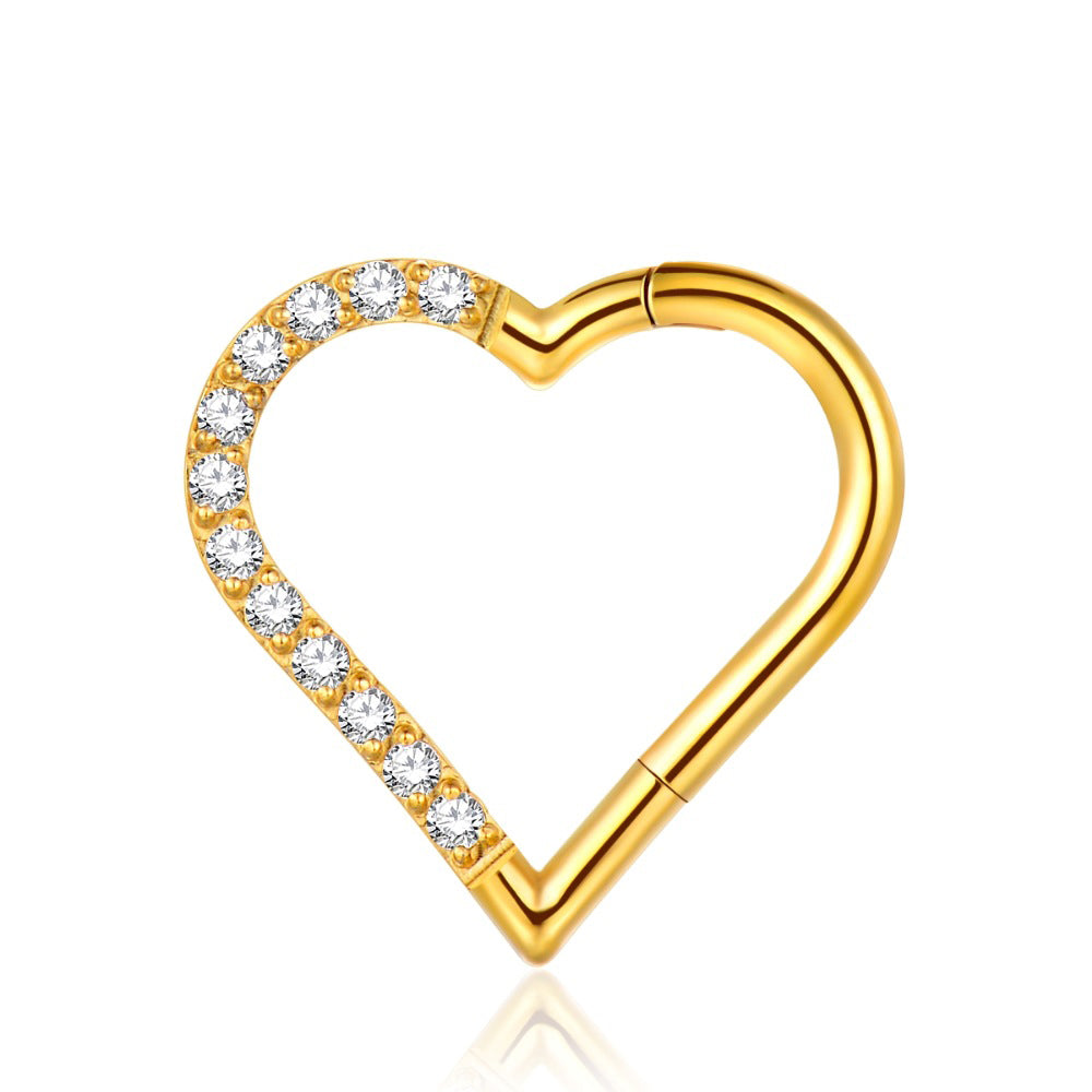 Click-Ring in Herzform mit Kristallen