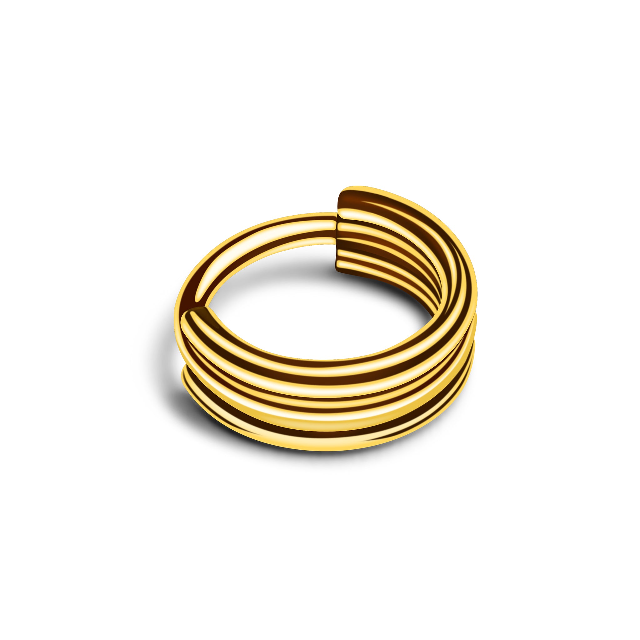 Clicker Ring Gold Mehrfachschiene