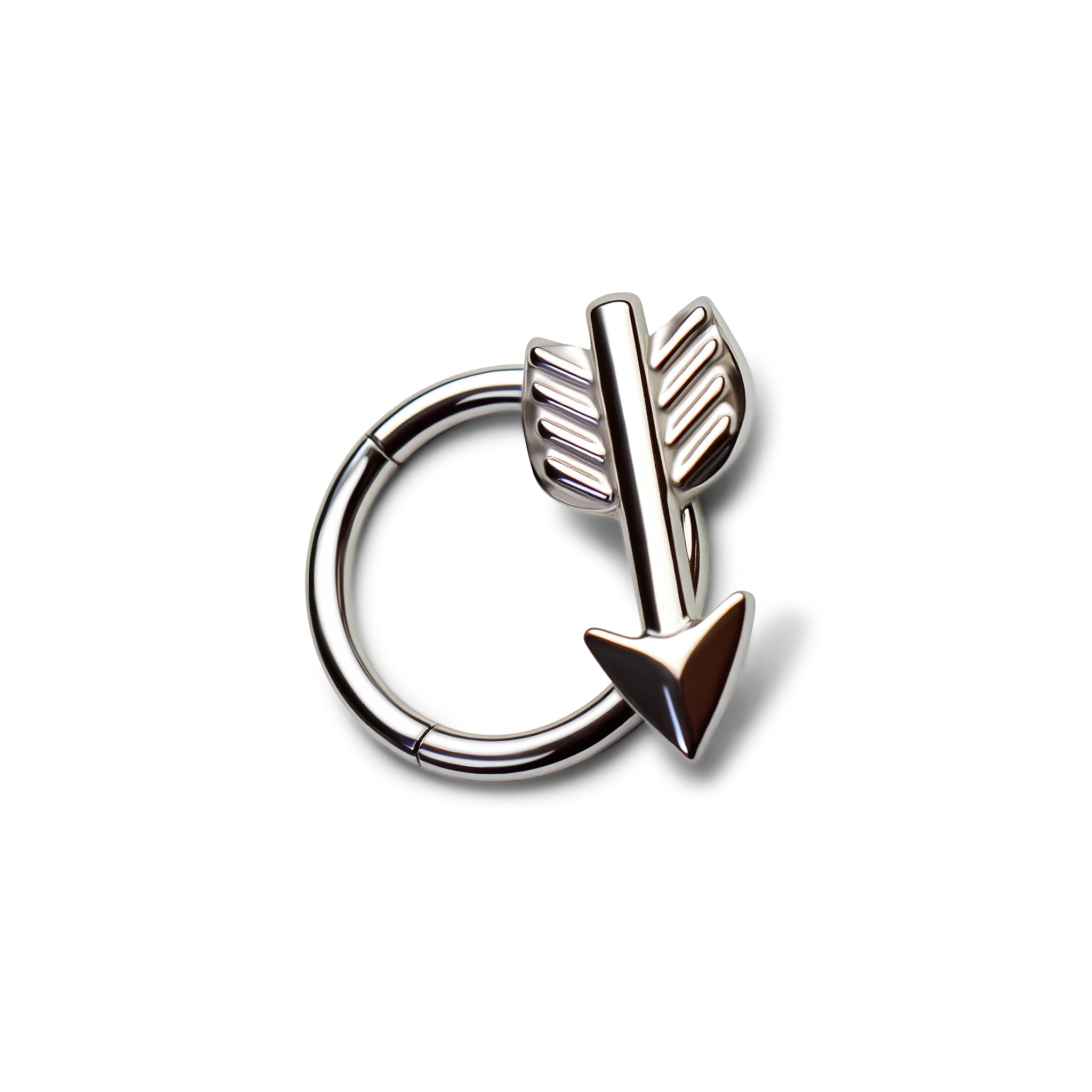Clicker Ring Silber mit Pfeil-Design