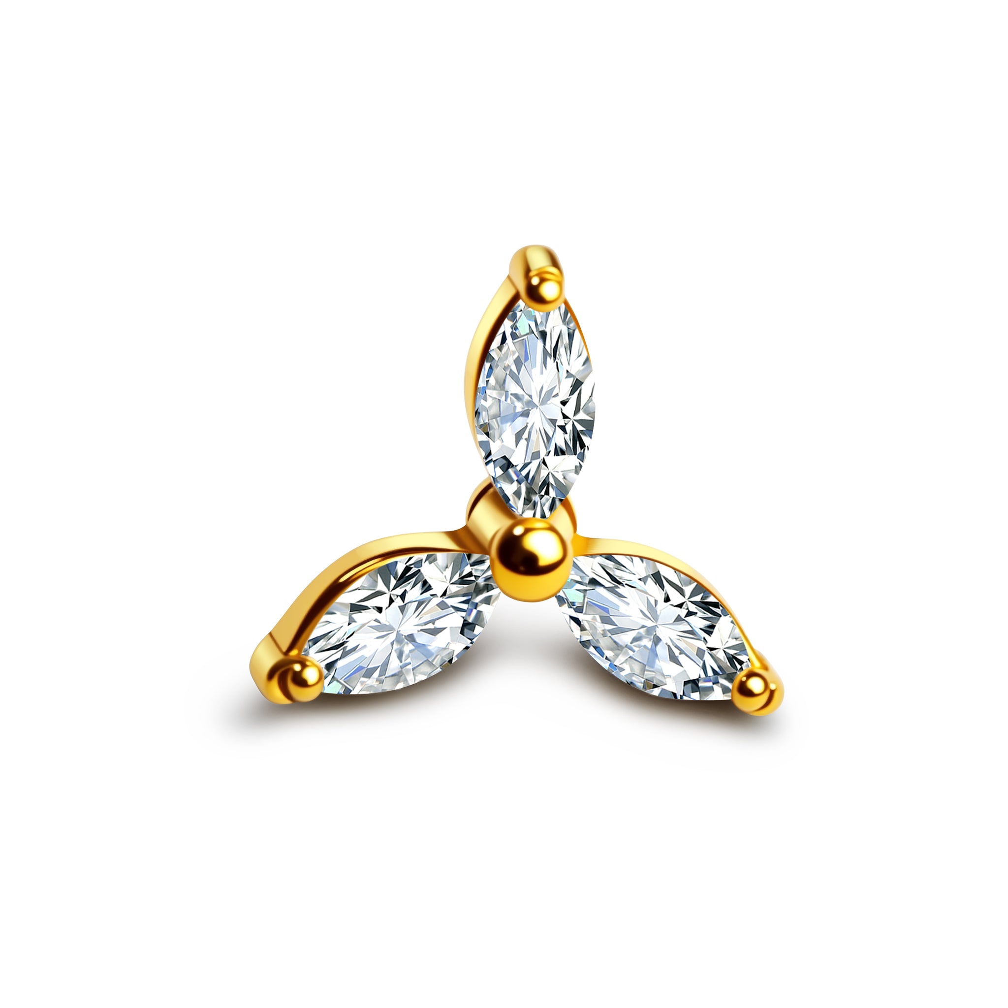 Dreier-Kristalltropfen — Titan Schmuck
