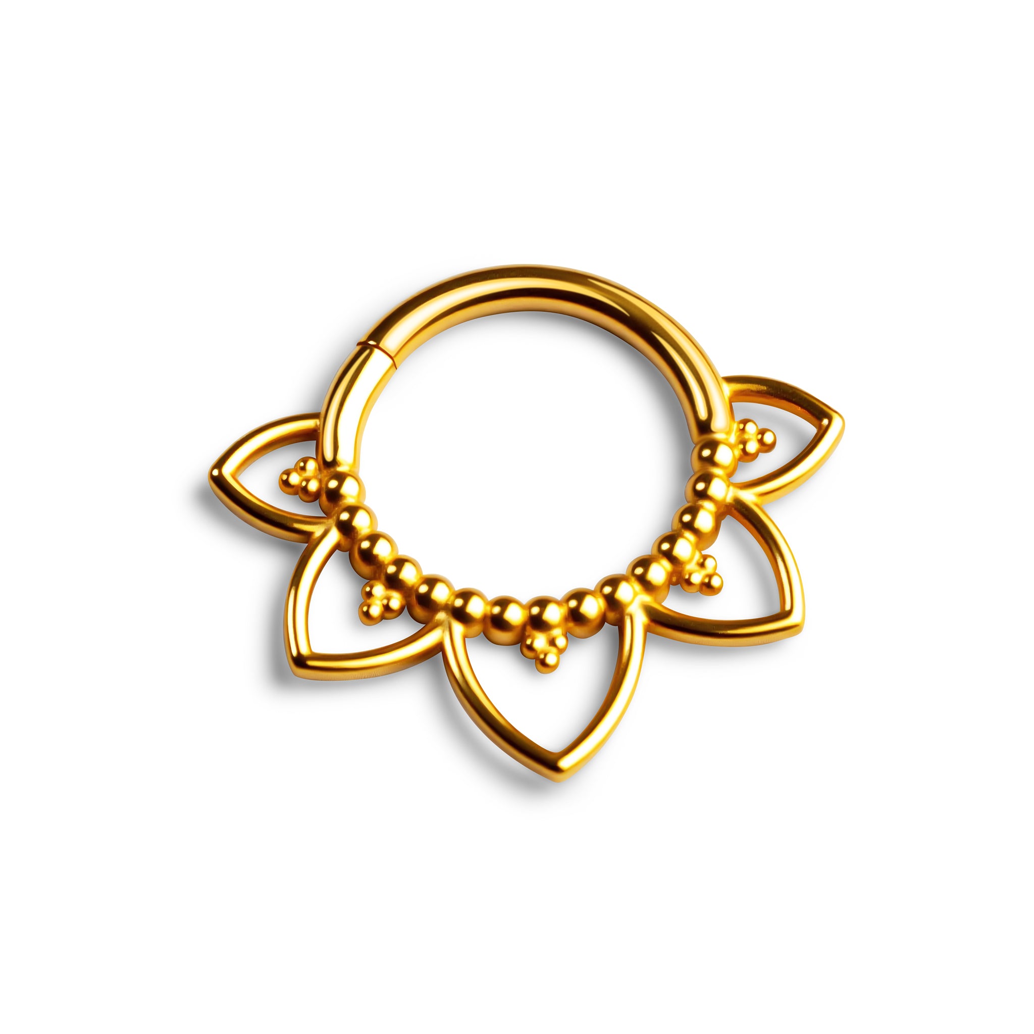 Clicker Ring Gold Lotus-Design