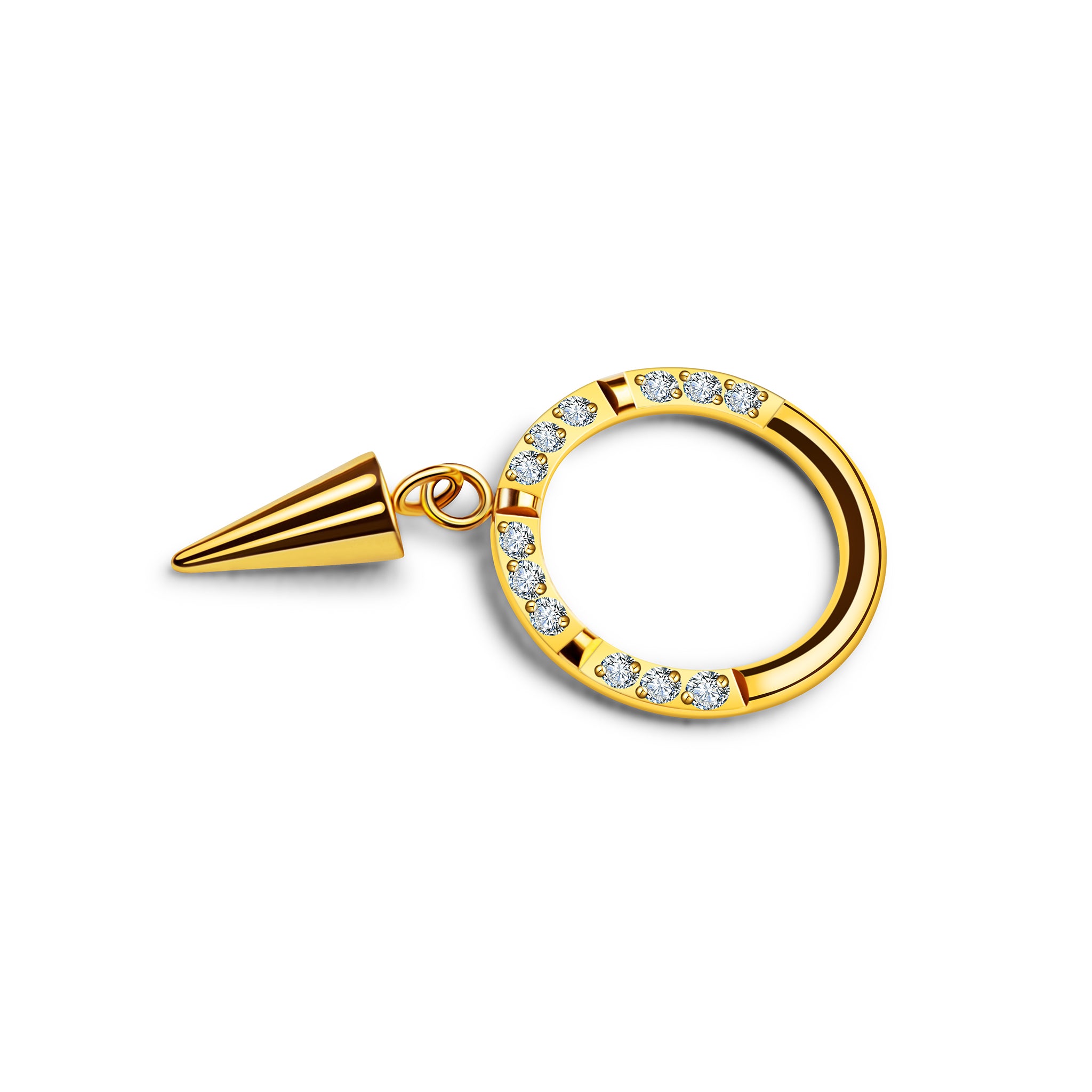 Clicker Ring Gold mit Anhänger Spike