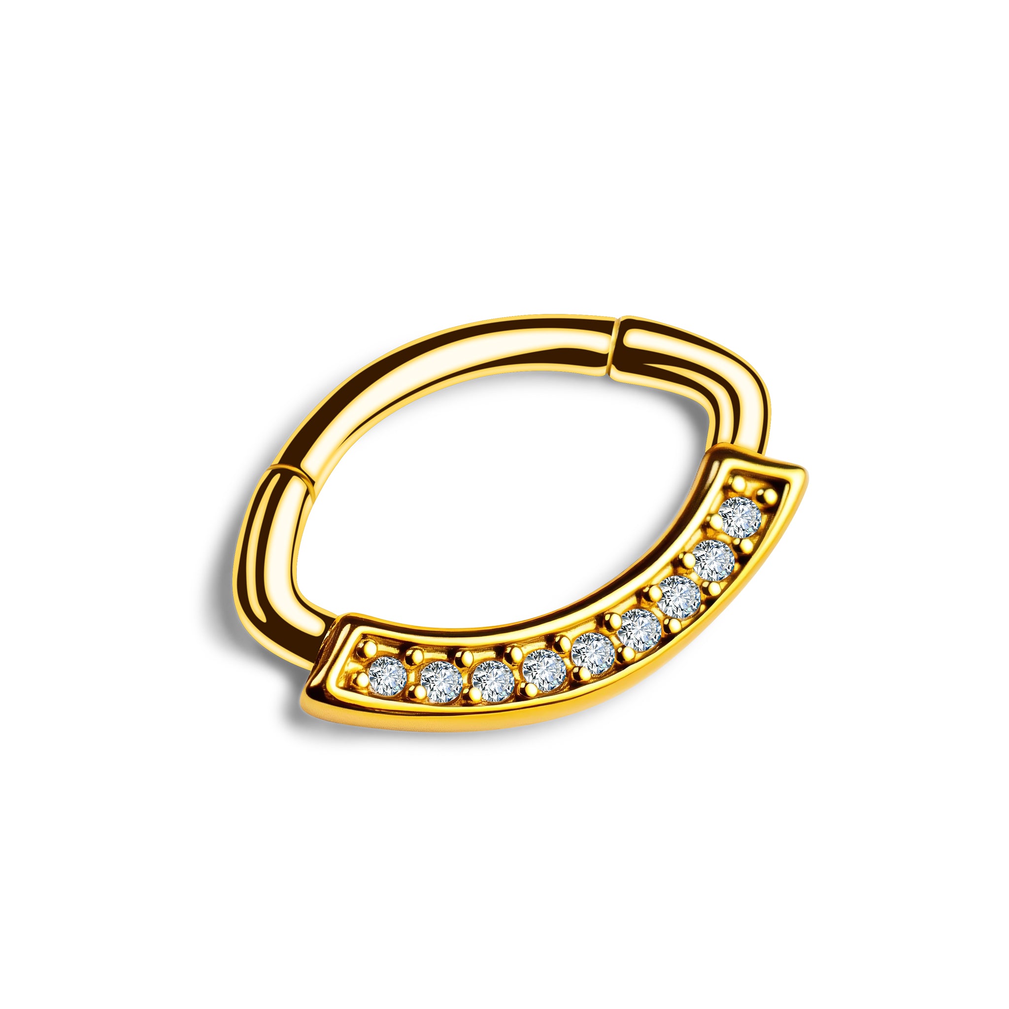 Clicker Ring Gold mit Zirkonia-Bogen