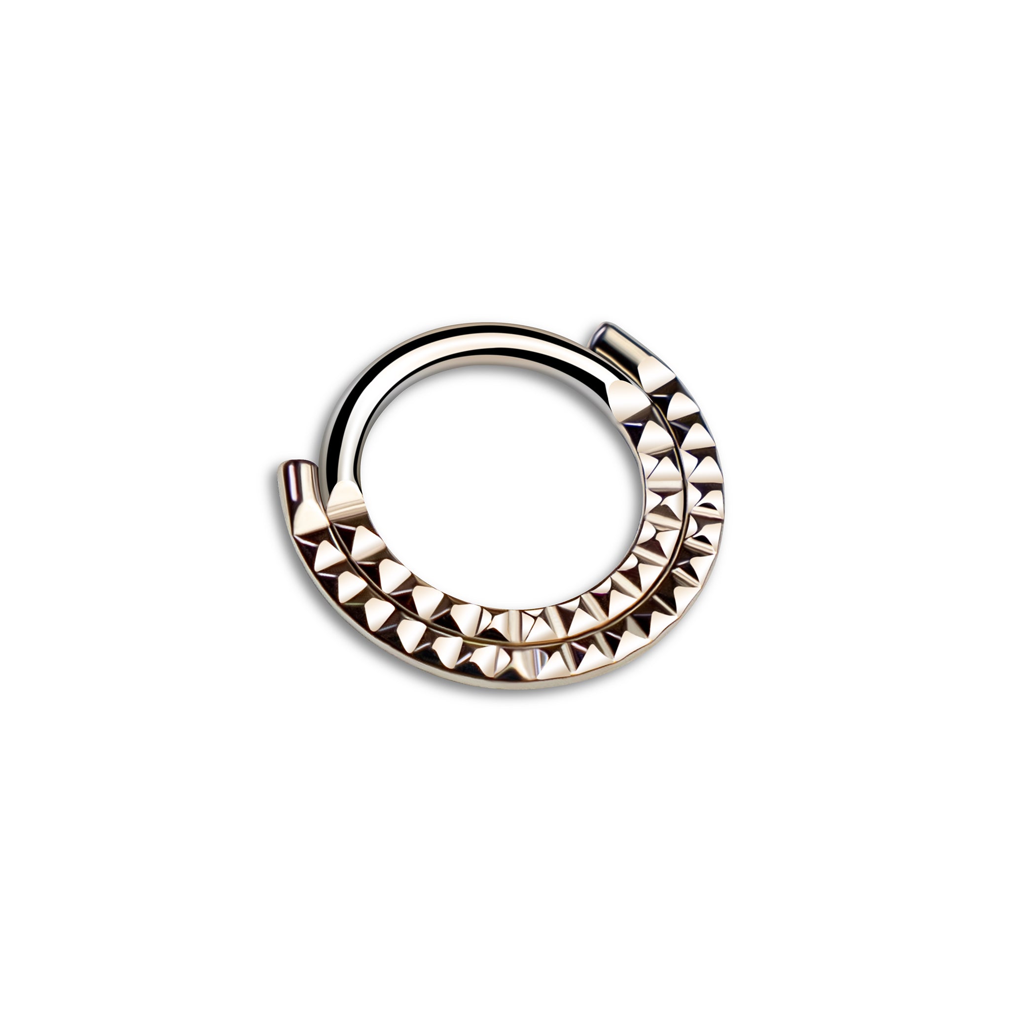 Clicker Ring Silber mit Nieten-Design