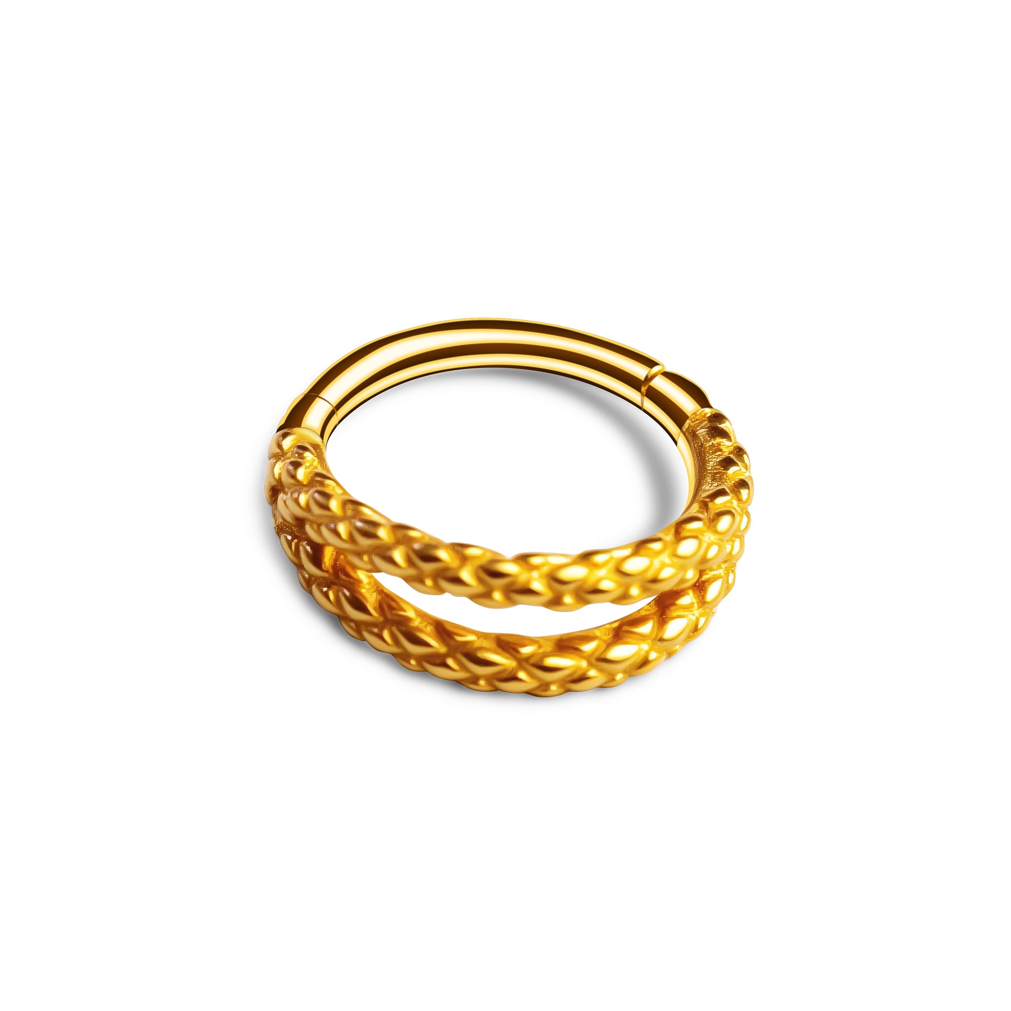 Clicker Ring Gold mit geflochtenem Muster