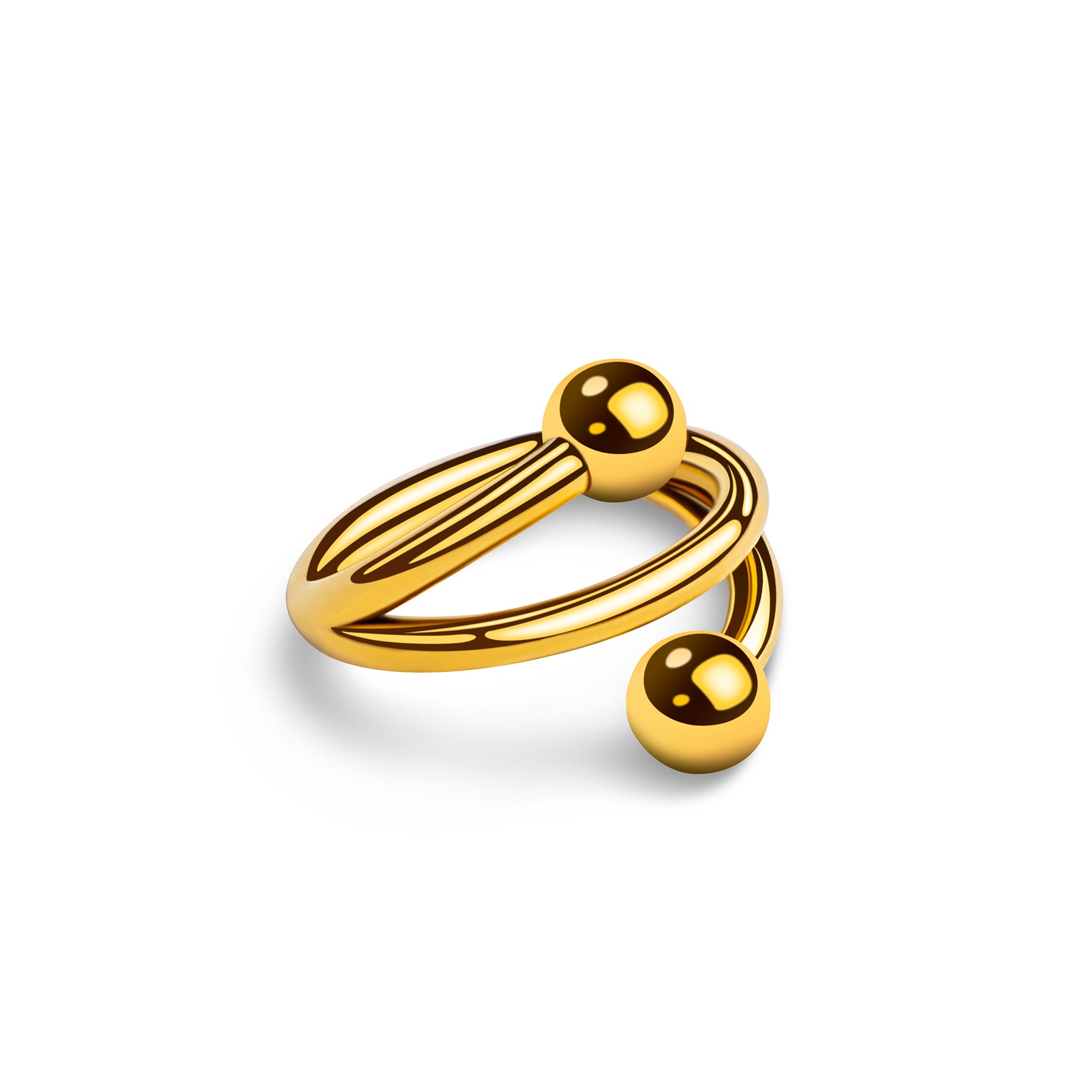 Clicker Ring Gold mit Kugelabschluss