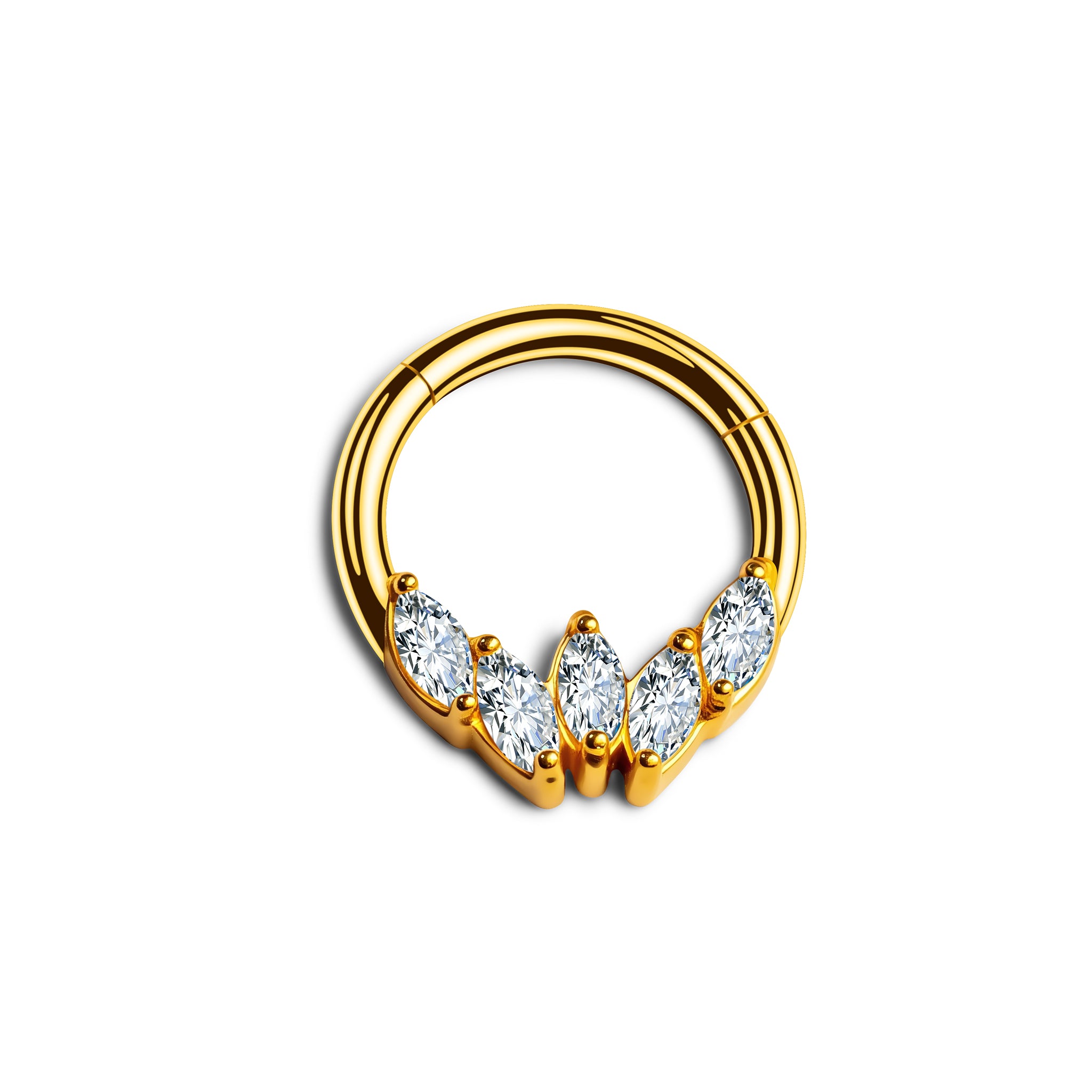 Clicker Ring Gold mit Marquise Zirkonia