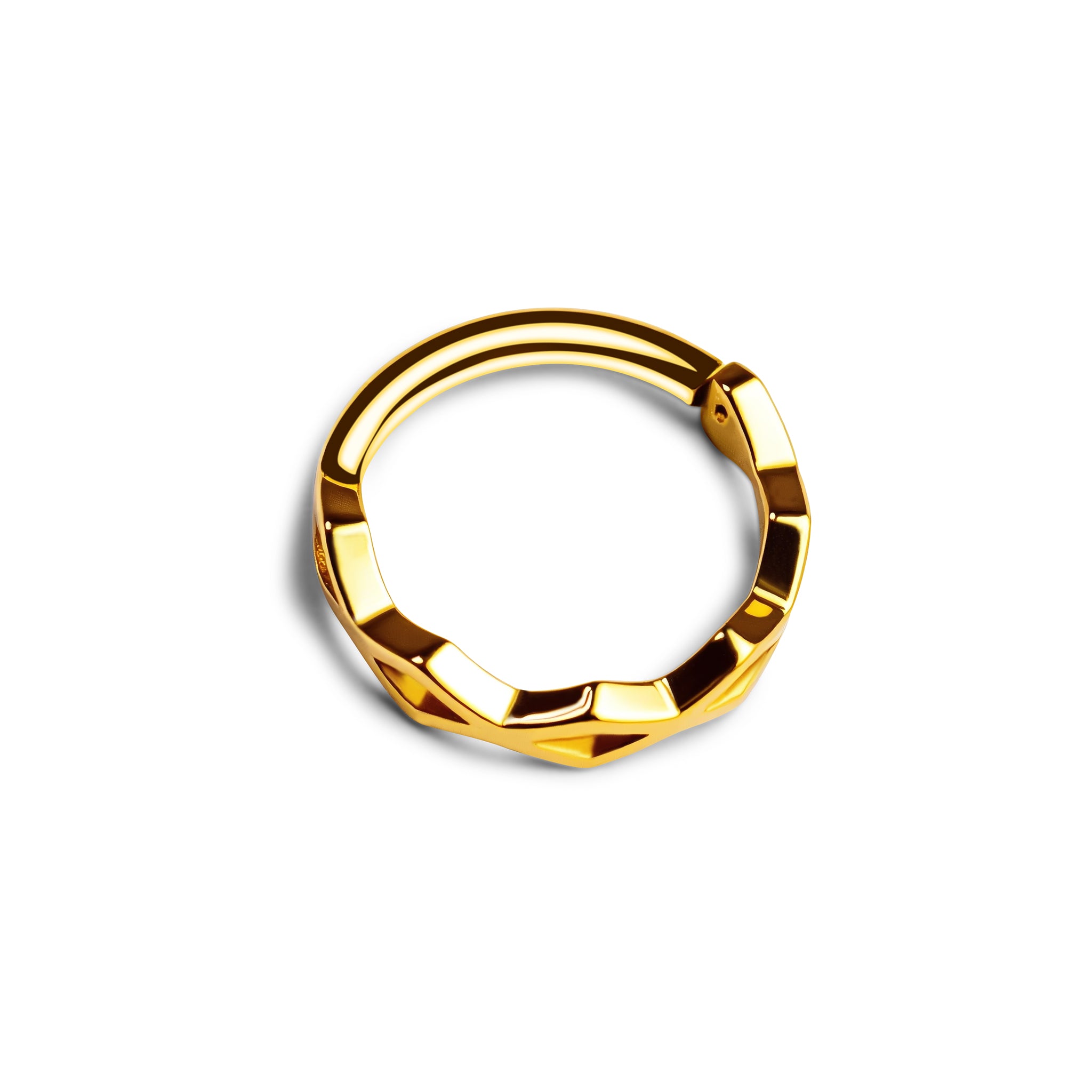 Clicker Ring Gold facettiert
