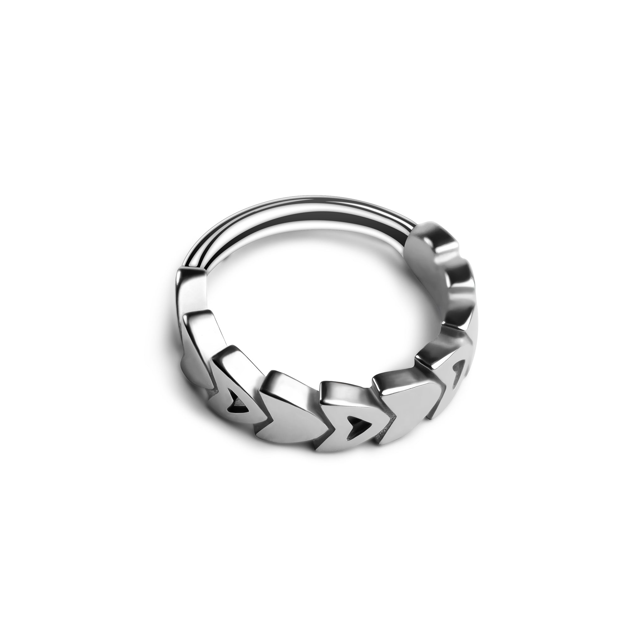 Clicker Ring Silber mit Herz-Design