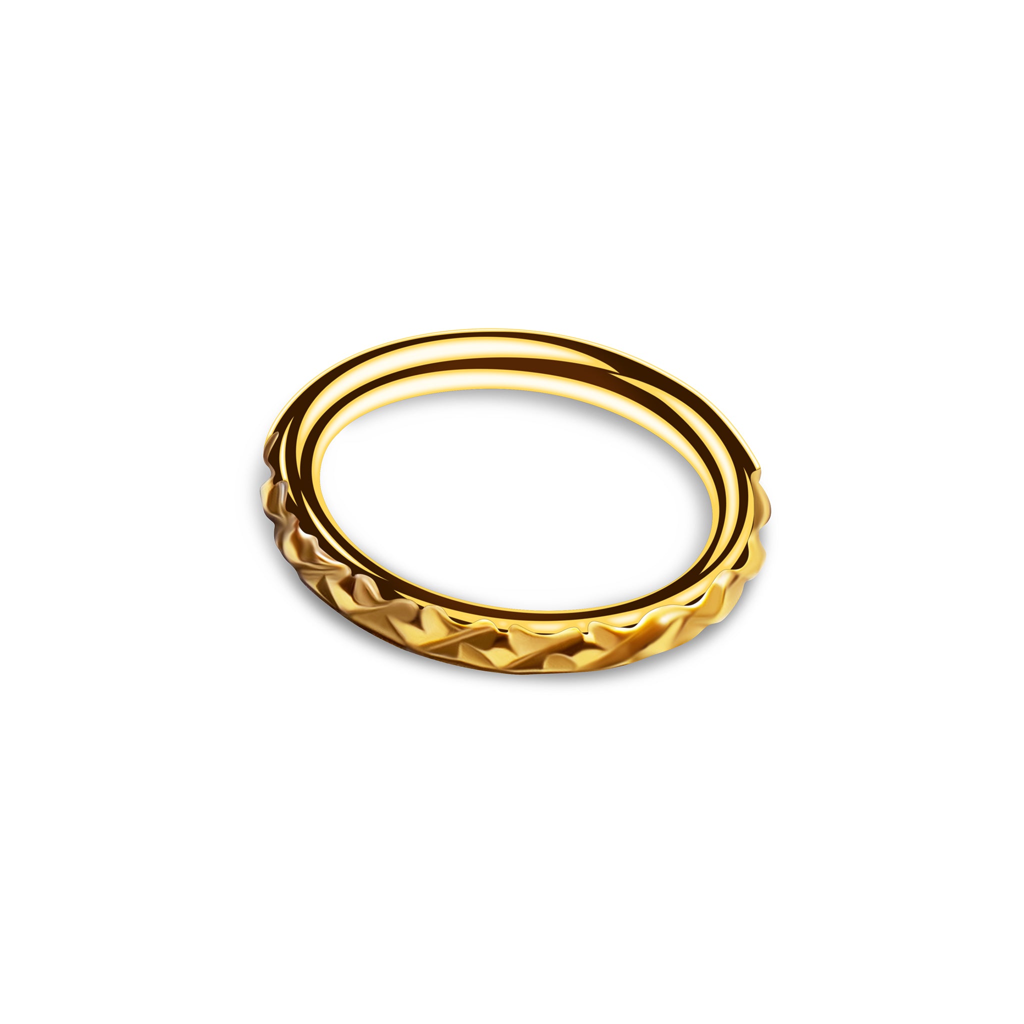 Clicker Ring Gold schmal strukturiert